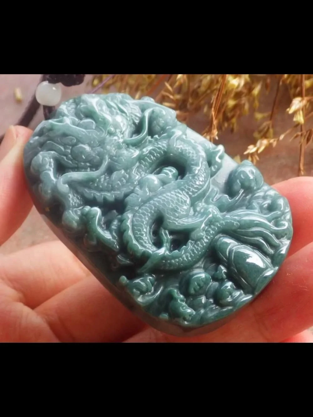 Green Jadeite Certificate Jadeite Jade Wealth exquisite Dragon pendant necklace